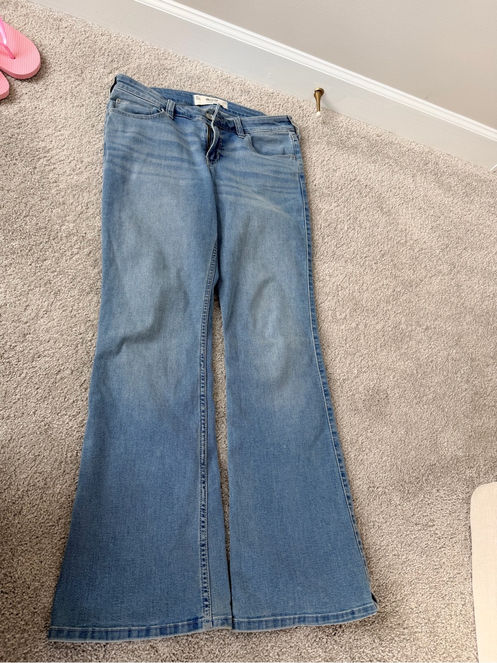 Hollister Light Blue Flare Jeans - High-Rise Wide Leg